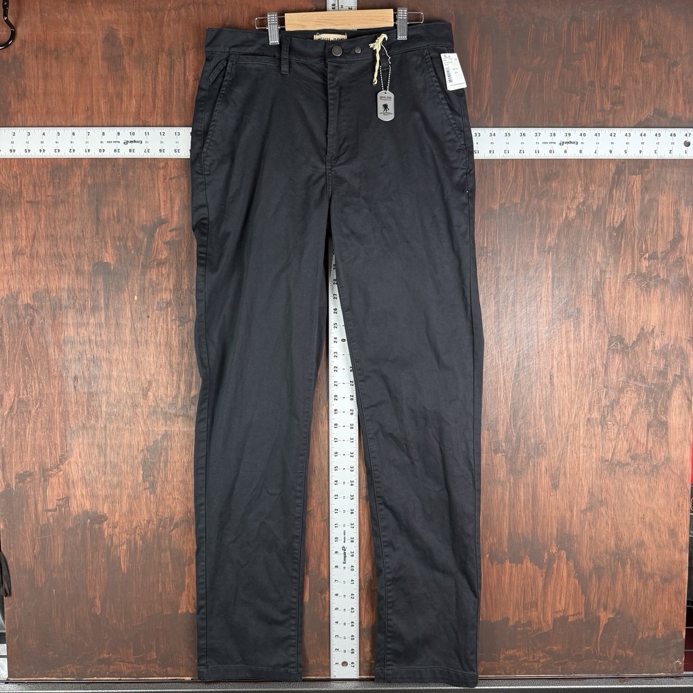Devil-Dog Chino Dungarees Pants Stretchy Comfortable‎ Black Mens 32x34 TALL NEW